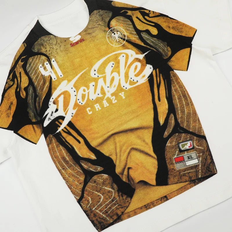 Camiseta de punto boxy Bling Graphic-582