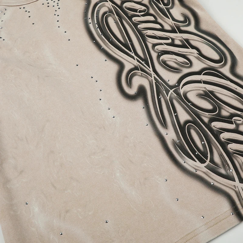 Rhinestone Faded Tribal Tank-695