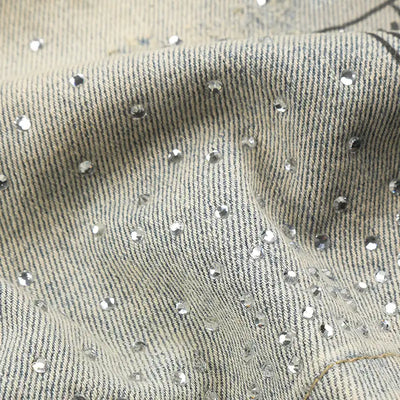 Bermudas de mezclilla holgadas con gráficos punk-579