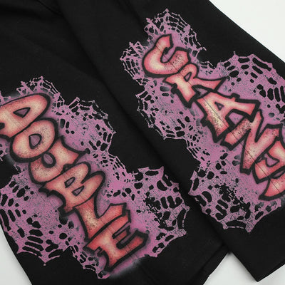 Distressed Graffiti Sweatshorts-699