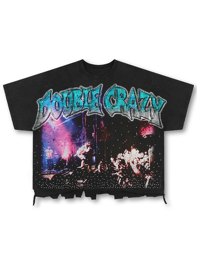 Sparkle Crowd Torn Hem Tee-616