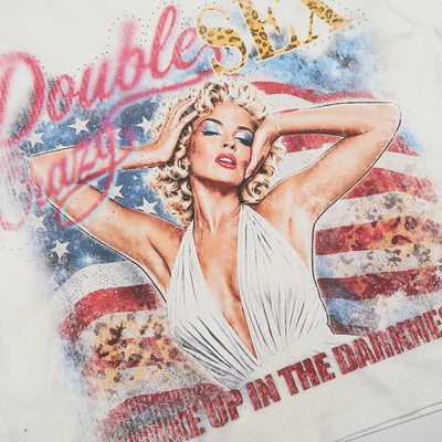 US Flag Pin Up Boxy Tee-672