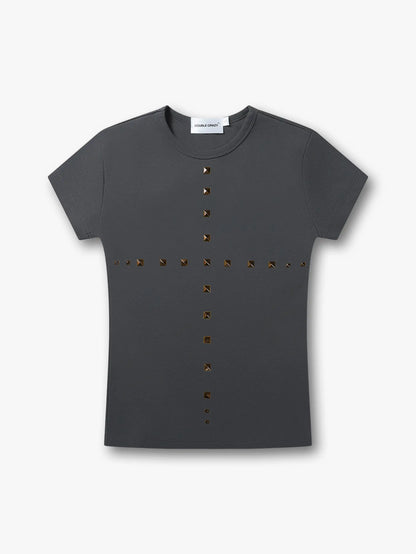 Radiant Cross Stud T-shirt-261