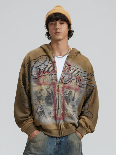 Sudadera con Capucha Crimson Cross-355