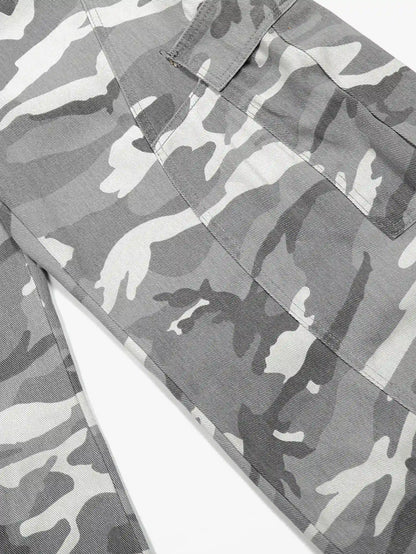 Streetwear Grey Camo Cargo Pants-S1050