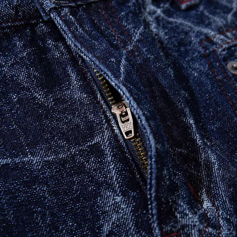 Spiderweb Snow Wash Baggy Jeans-S1238