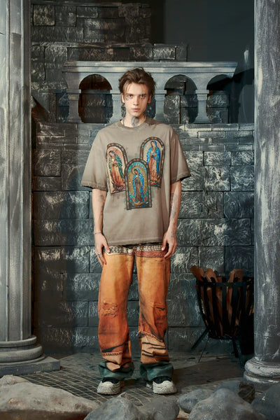 Personalized Graffiti Denim Pants-S1059