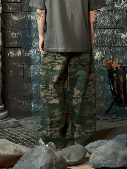 Camouflage Loose Fit Denim Pants-S1055