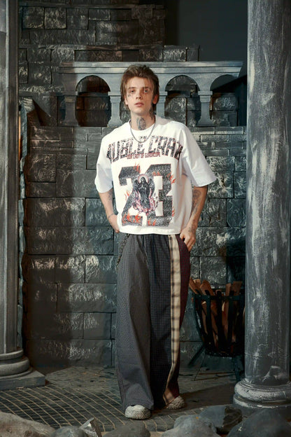 Plaid Patch Street Pants-S1060