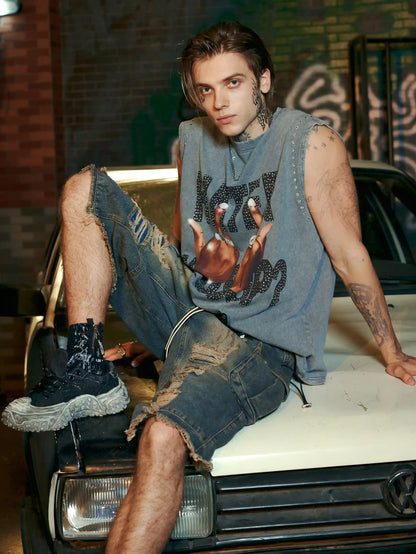 Streetwear Distressed Cargo Shorts-S1038