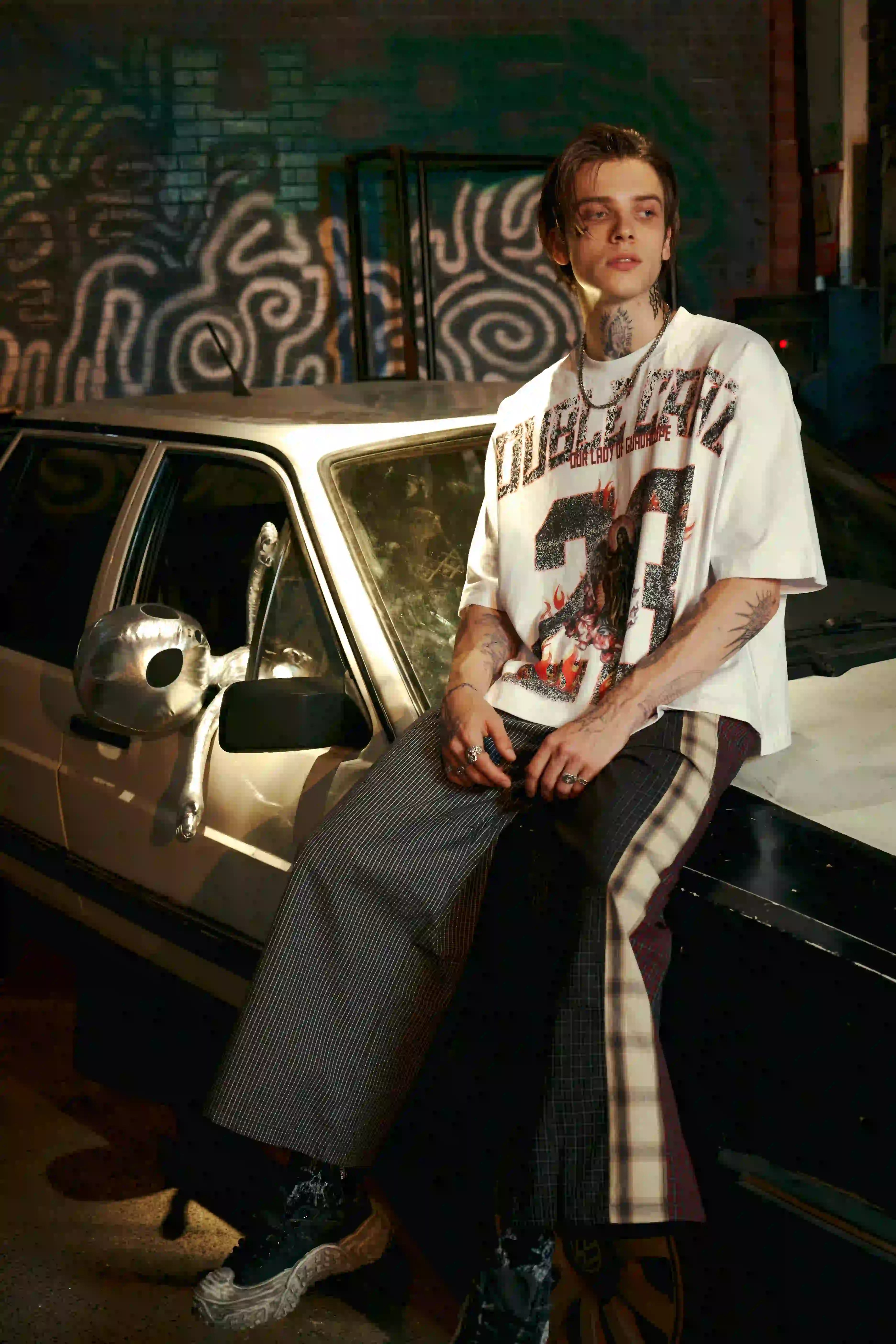 Plaid Patch Street Pants-S1060