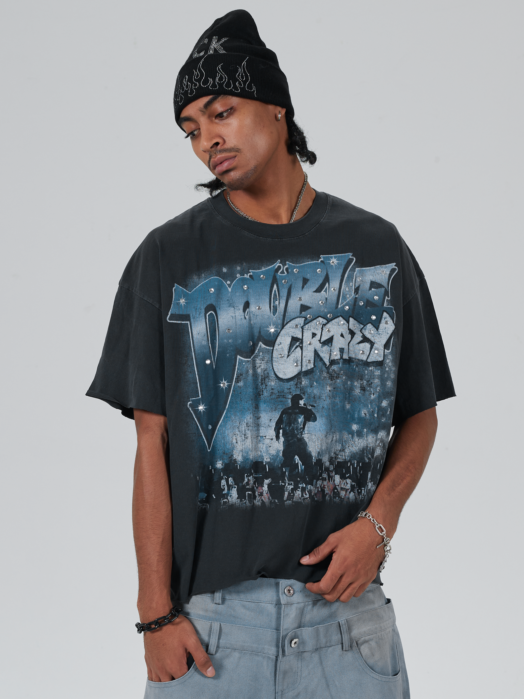 Distressed Rockstar Faded Tee-617