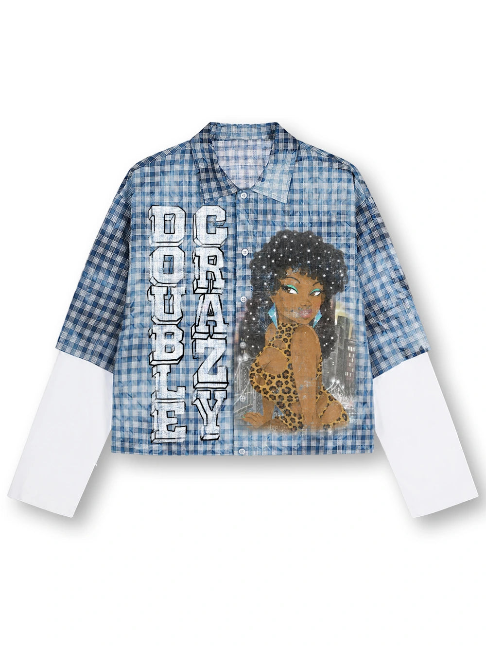 Studded Afro Plaid Shirt-703