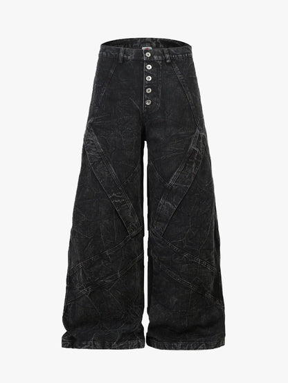 Modern Street Five Button Denim Pants-S1065