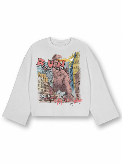 Washed Monster Boxy Waffle L/S-707