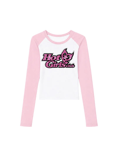 Contrast Hot Girls Raglan-710