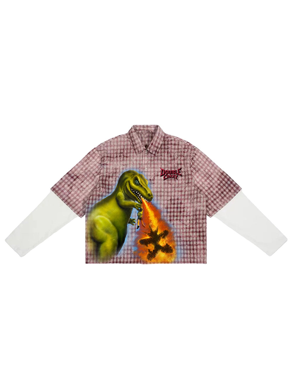 Layered Flame Dino Shirt-711