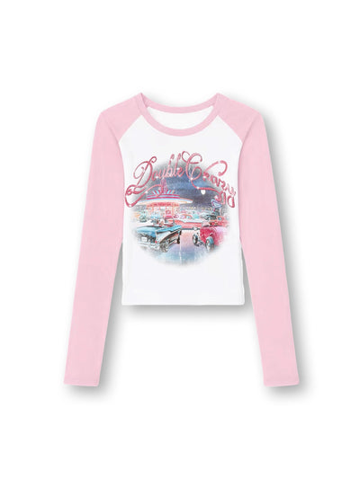 Bling Retro Car L/S Raglan-717