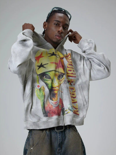 Sudadera con capucha Space Rebel Alien-340