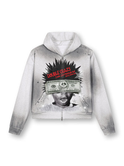 Faded Dollar Blindfold Zip Up-720