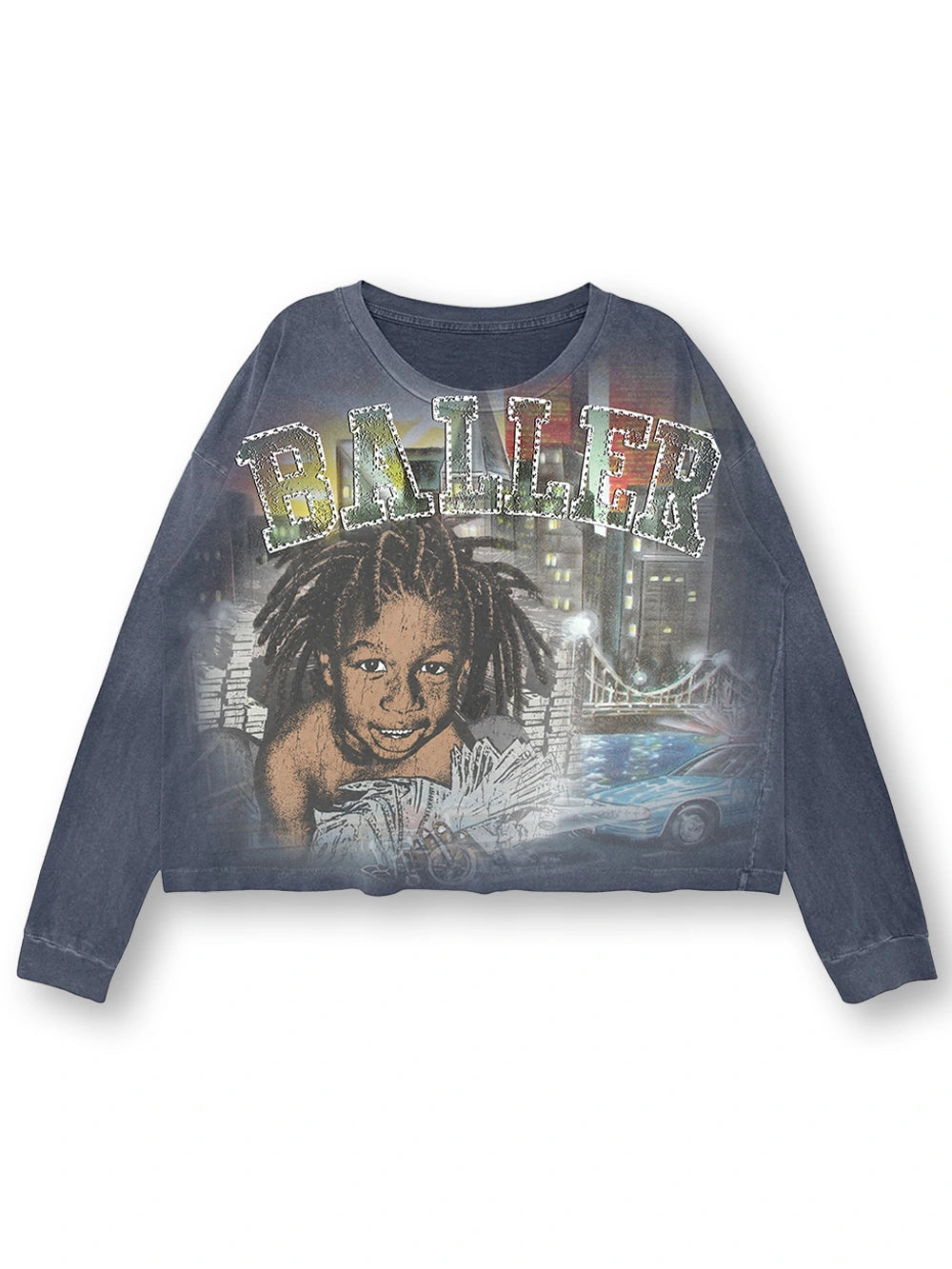 Washed Baller Cash Boxy L/S-728