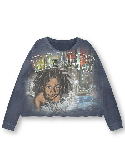 Washed Baller Cash Boxy L/S-728