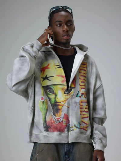 Sudadera con capucha Space Rebel Alien-340