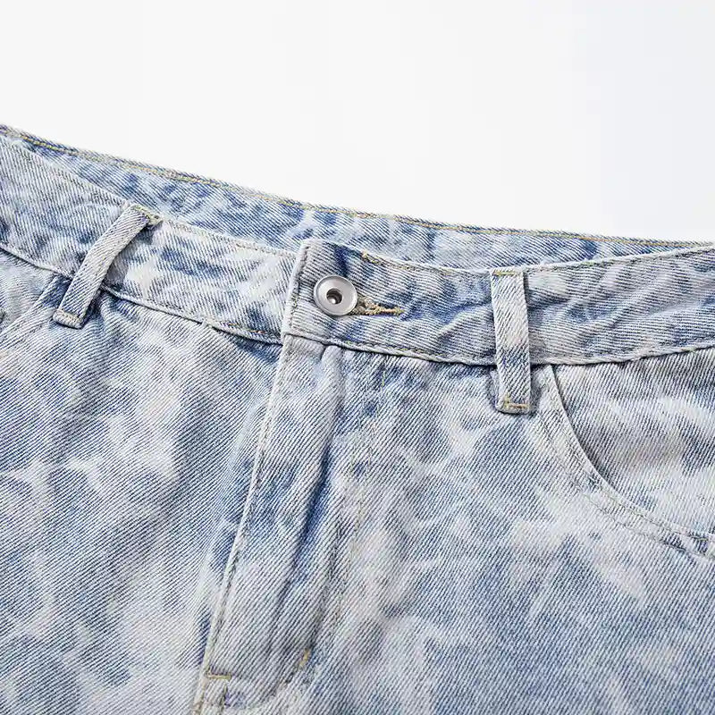 Distressed Marble Wash Jeans-S1217