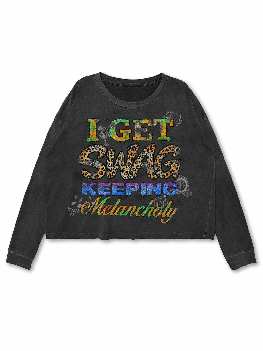 Faded Melancholy Quote Boxy L/S -737
