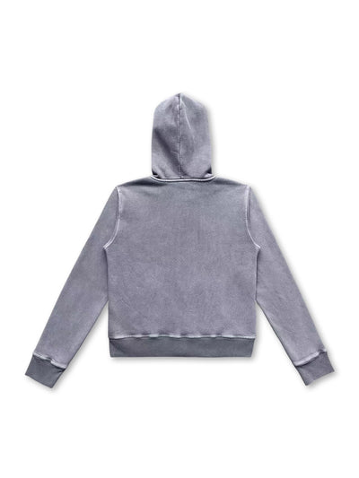 Snow Wash Foil Text Zip-Up-744