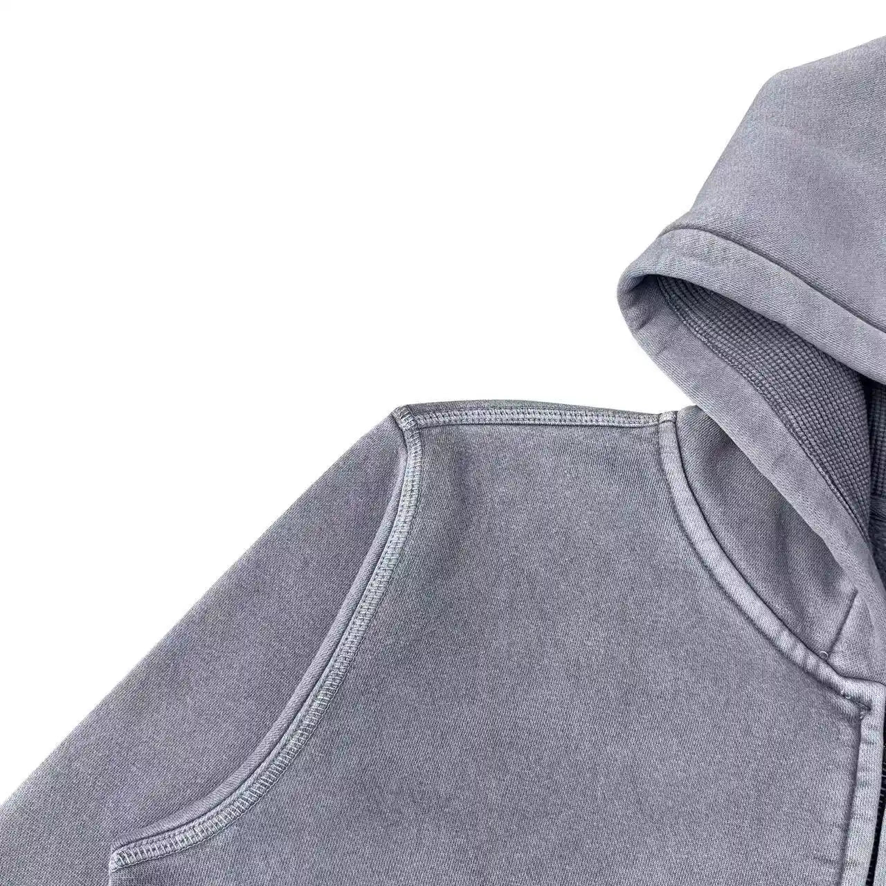 Snow Wash Foil Text Zip-Up-744