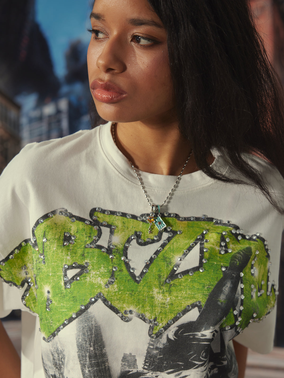 Camiseta Liberty Desgastada con Dobladillo sin Rematar-482