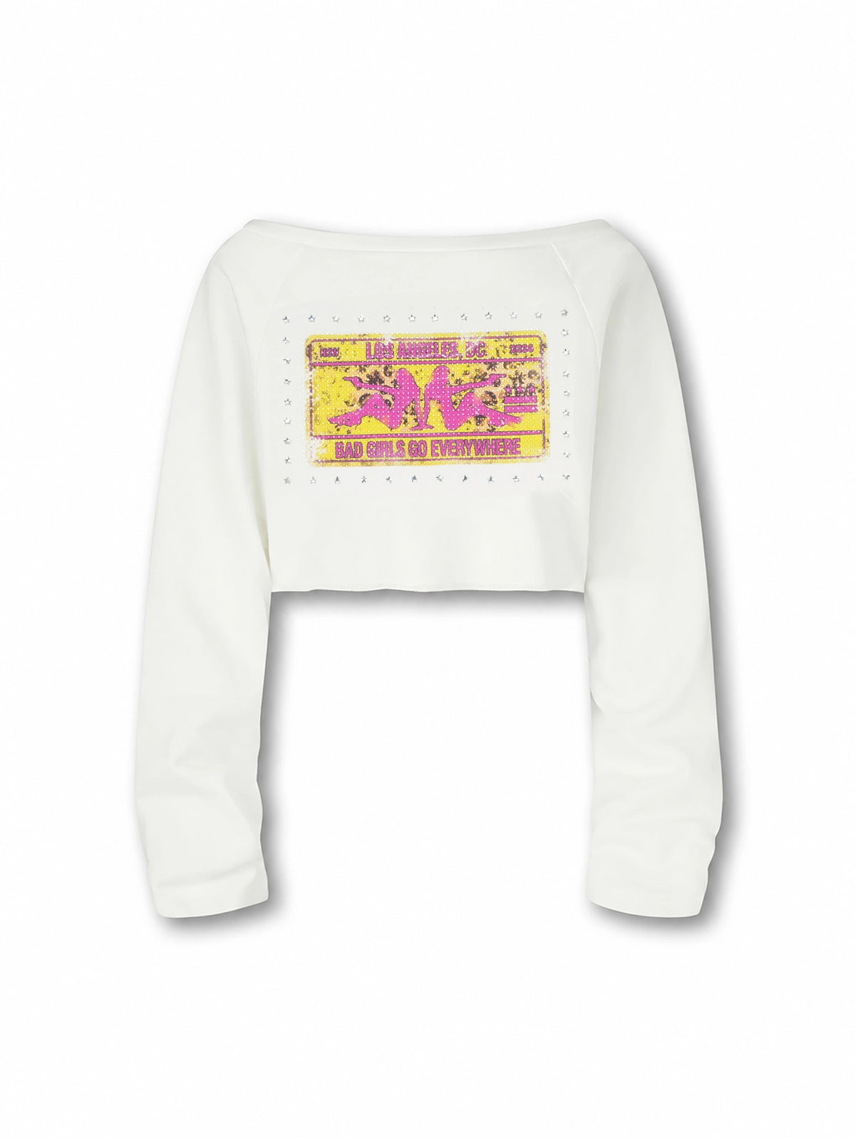 Crop top manches longues Iced Out License Plate-765