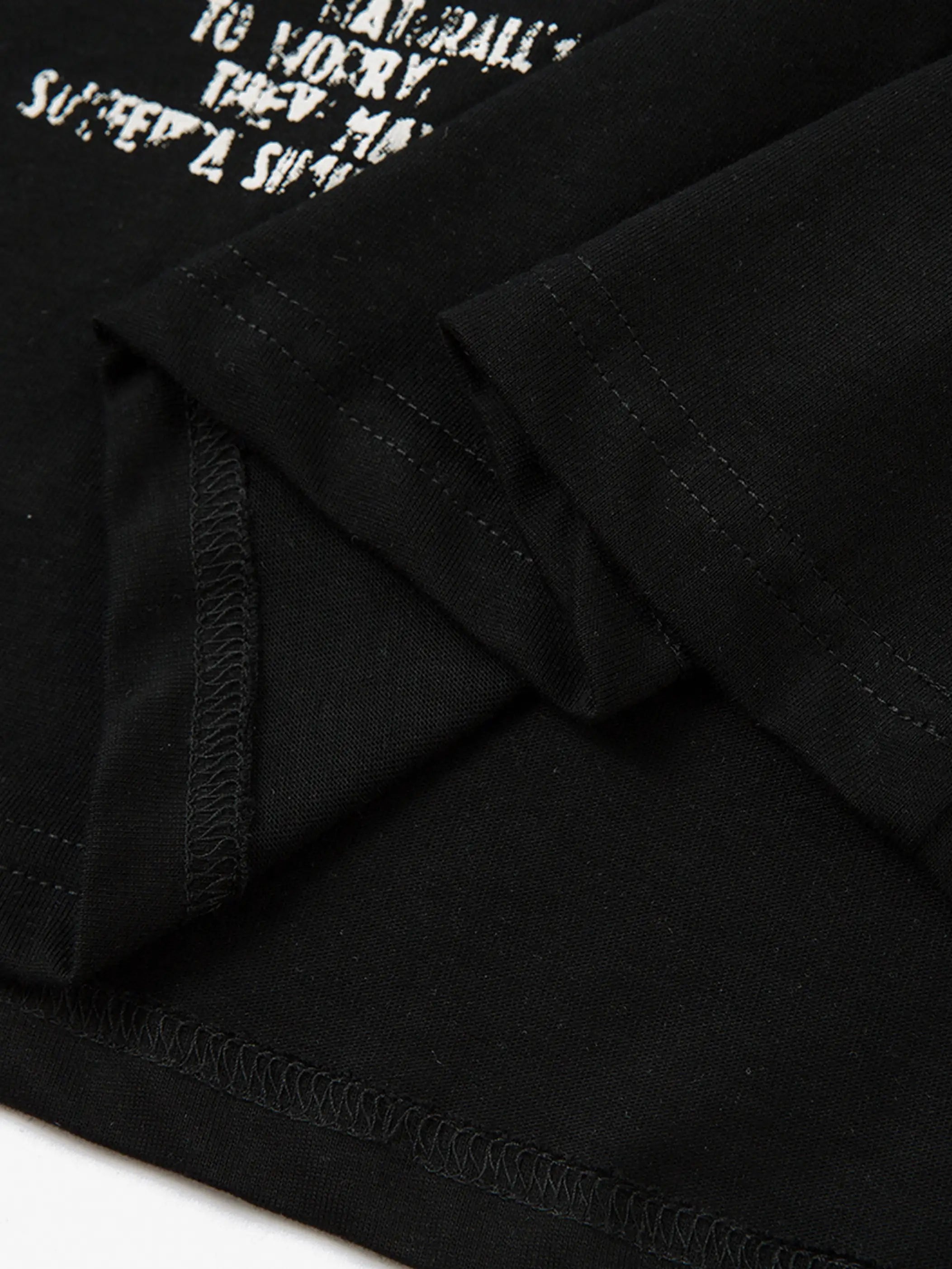 Layered Distorted Statement T-shirt-S1098