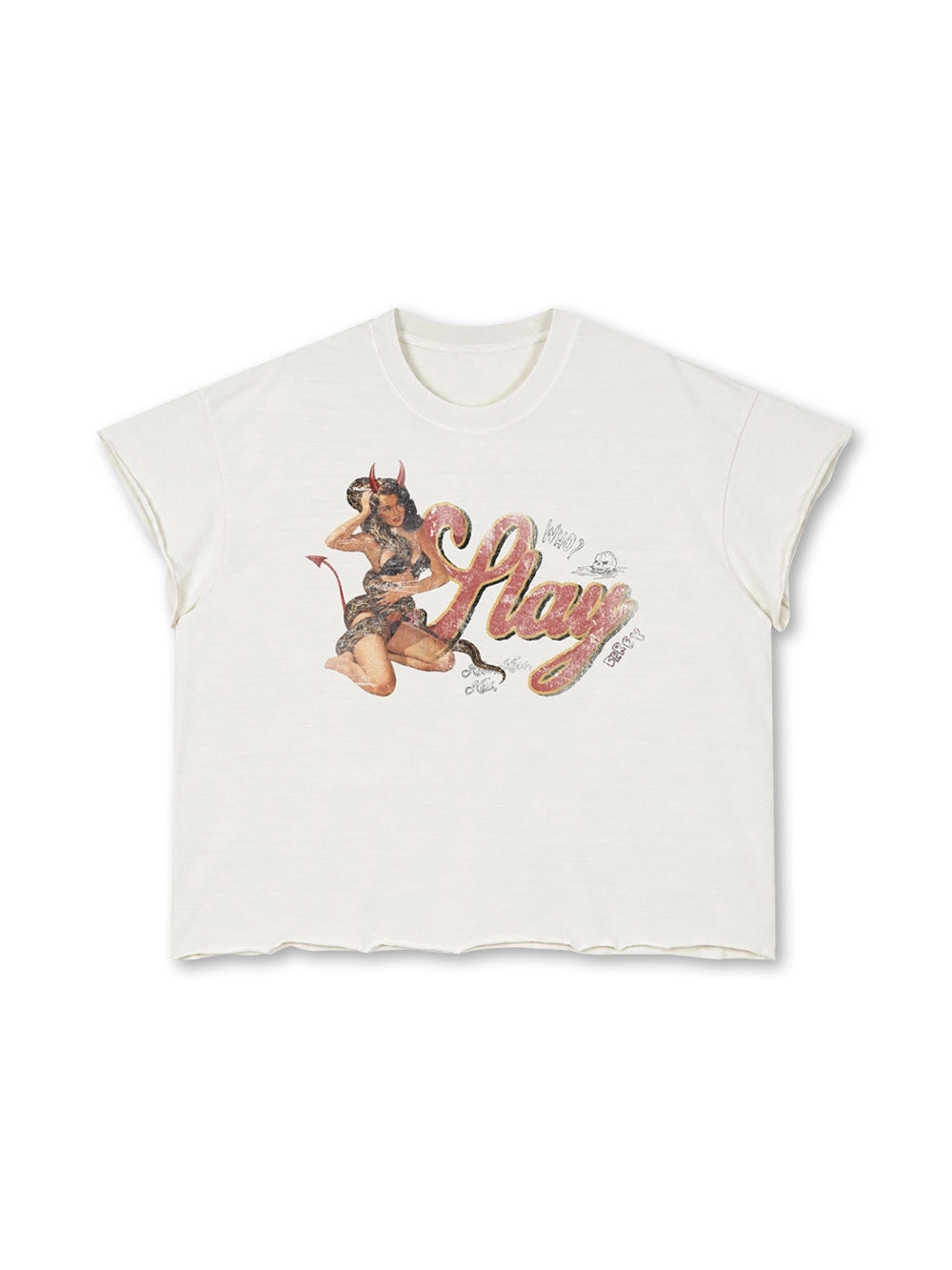 Distressed Devil Girl Boxy Tee-774