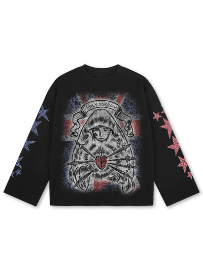 Distressed Sorrow Boxy L/S-778