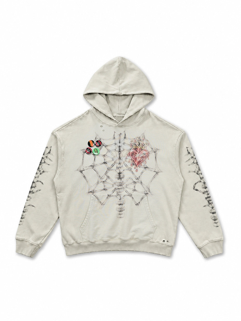 Distressed X-Ray Bone Hoodie-780