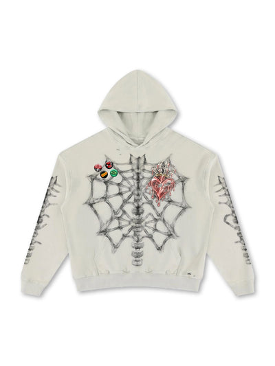 Distressed X-Ray Bone Hoodie-780