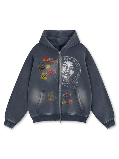 Sandblasted Portrait Hoodie-788
