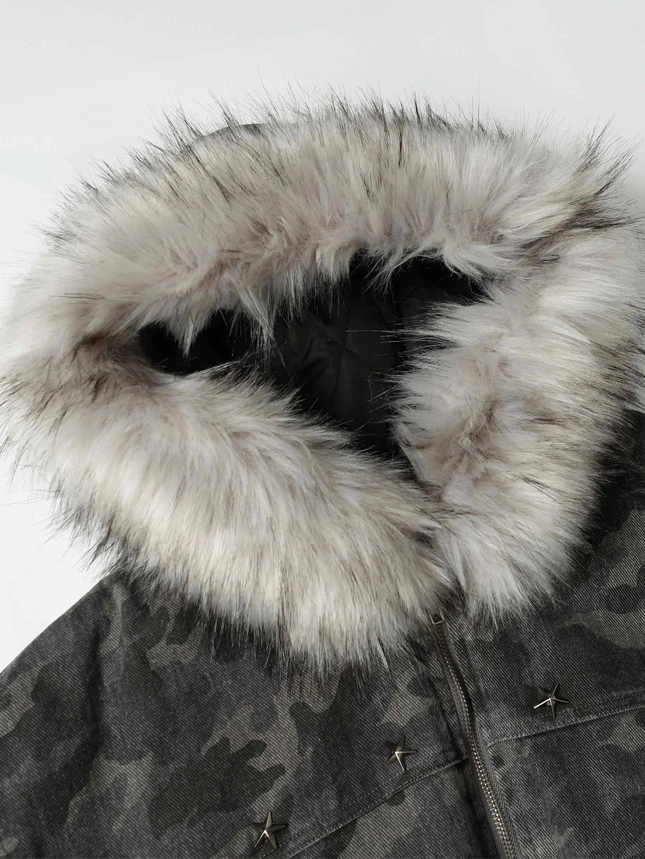 Fur-Lined Camo outerwear-S1162