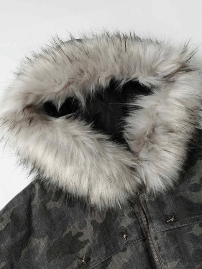 Fur-Lined Camo outerwear-S1162