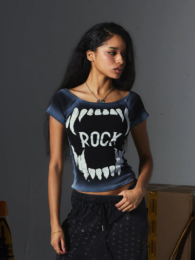Airbrush Monster Jaw Baby Tee-S1242