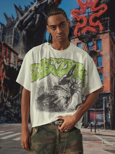Camiseta Liberty Desgastada con Dobladillo sin Rematar-482