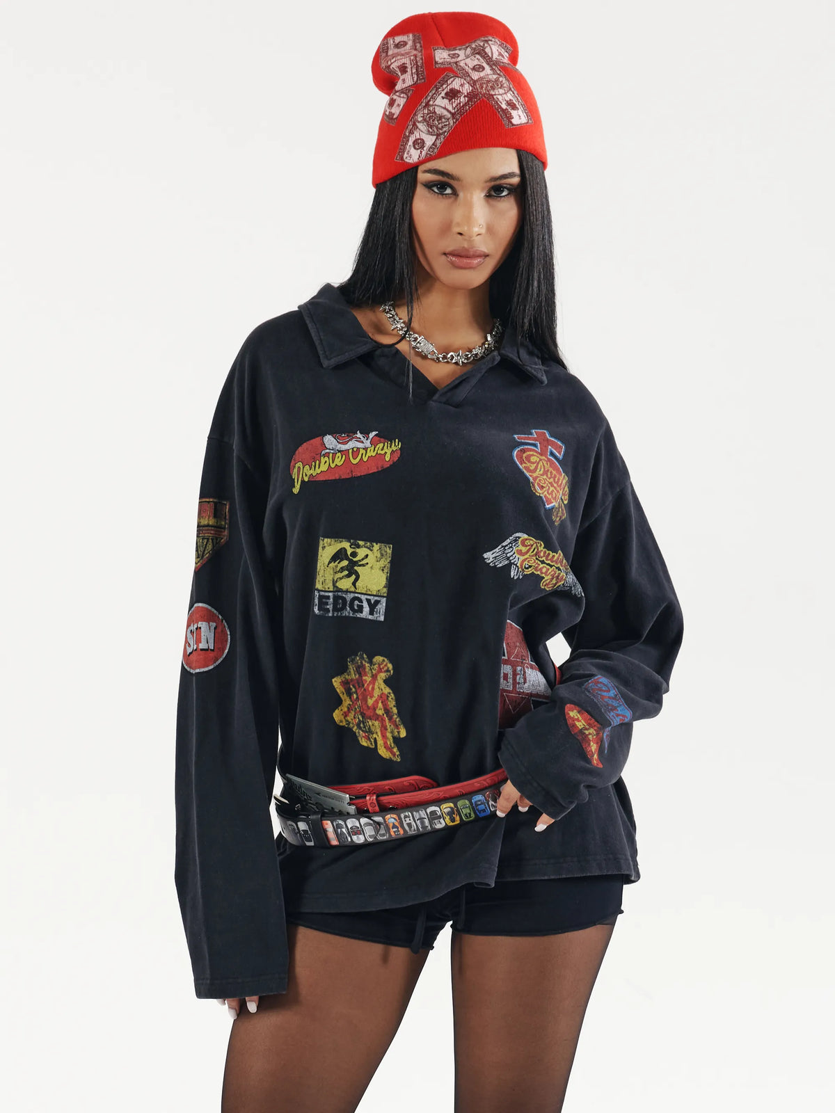 Grunge Patch L/S Polo-807