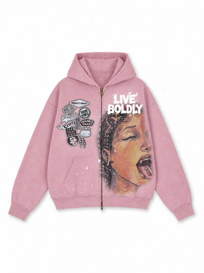 Sudadera con capucha y cremallera Fear Nothing-818