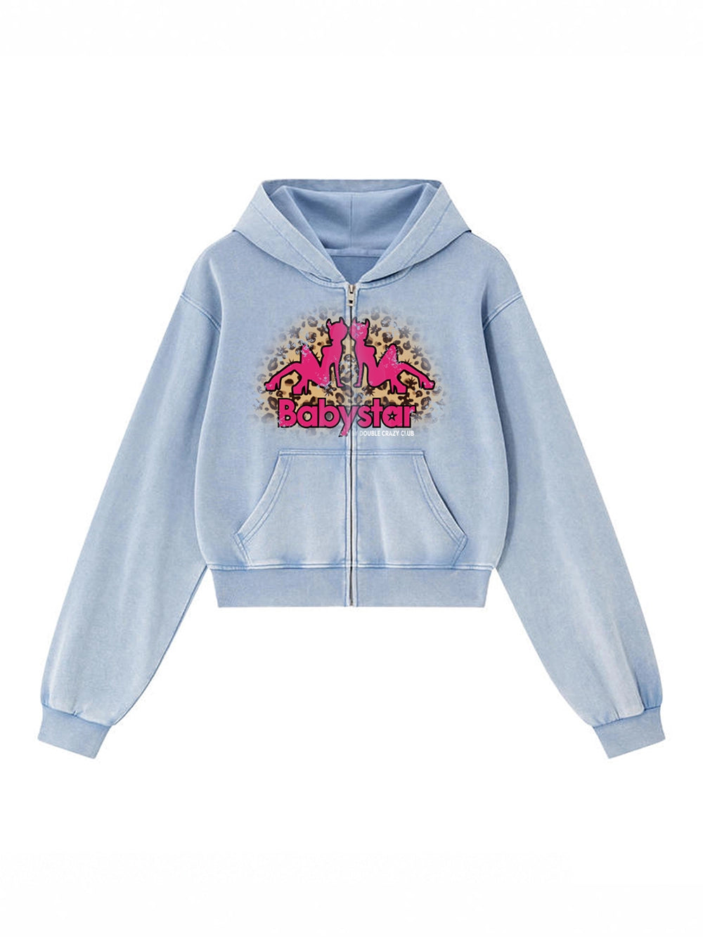 Babystar Leopard Devil Vixen Cropped Hoodie-822