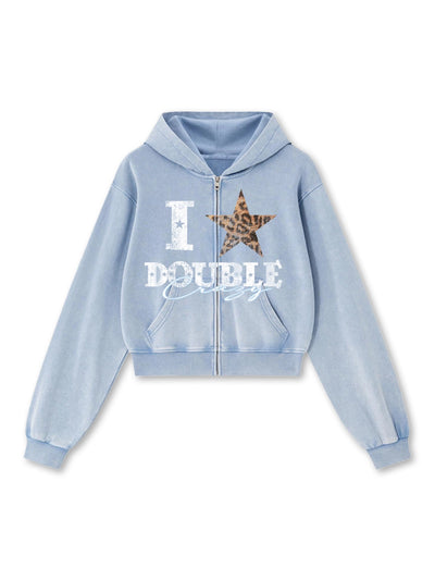Conjunto de sudadera con cremallera Iced Leopard Star-837