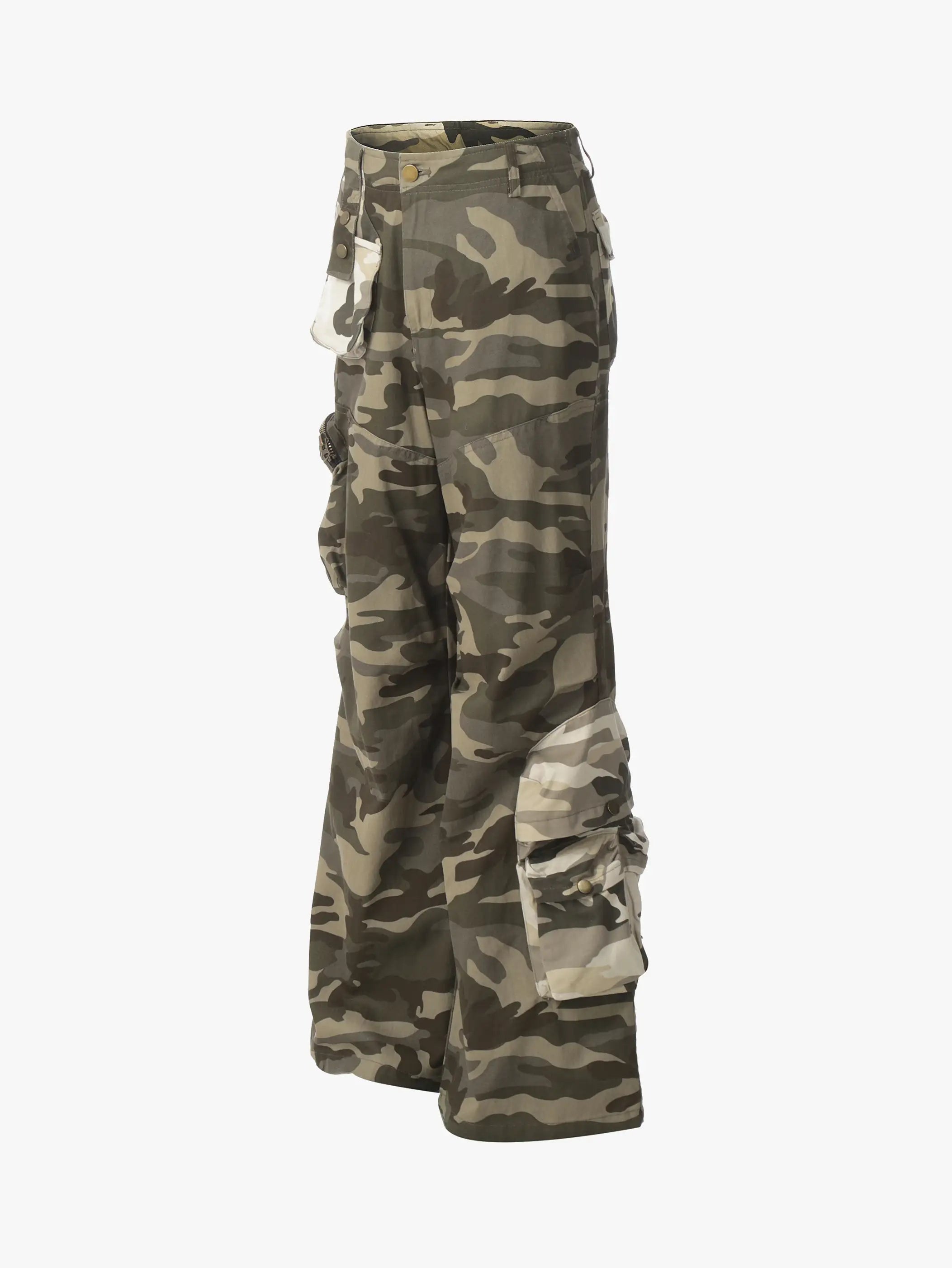 Wasteland Camo Utility Flare Pants-S1117