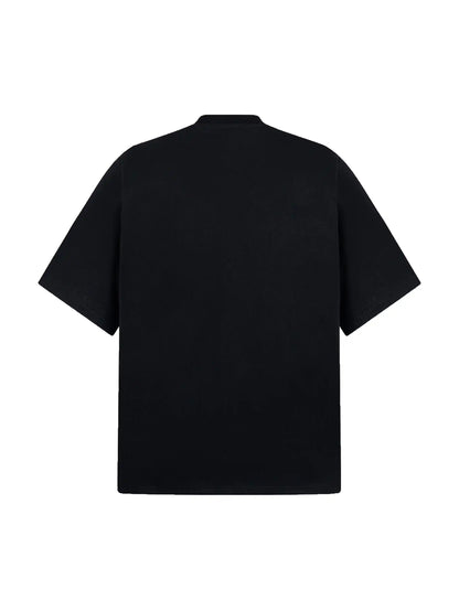 Jewel-Accented MASS Print Oversized T-shirt-S1004