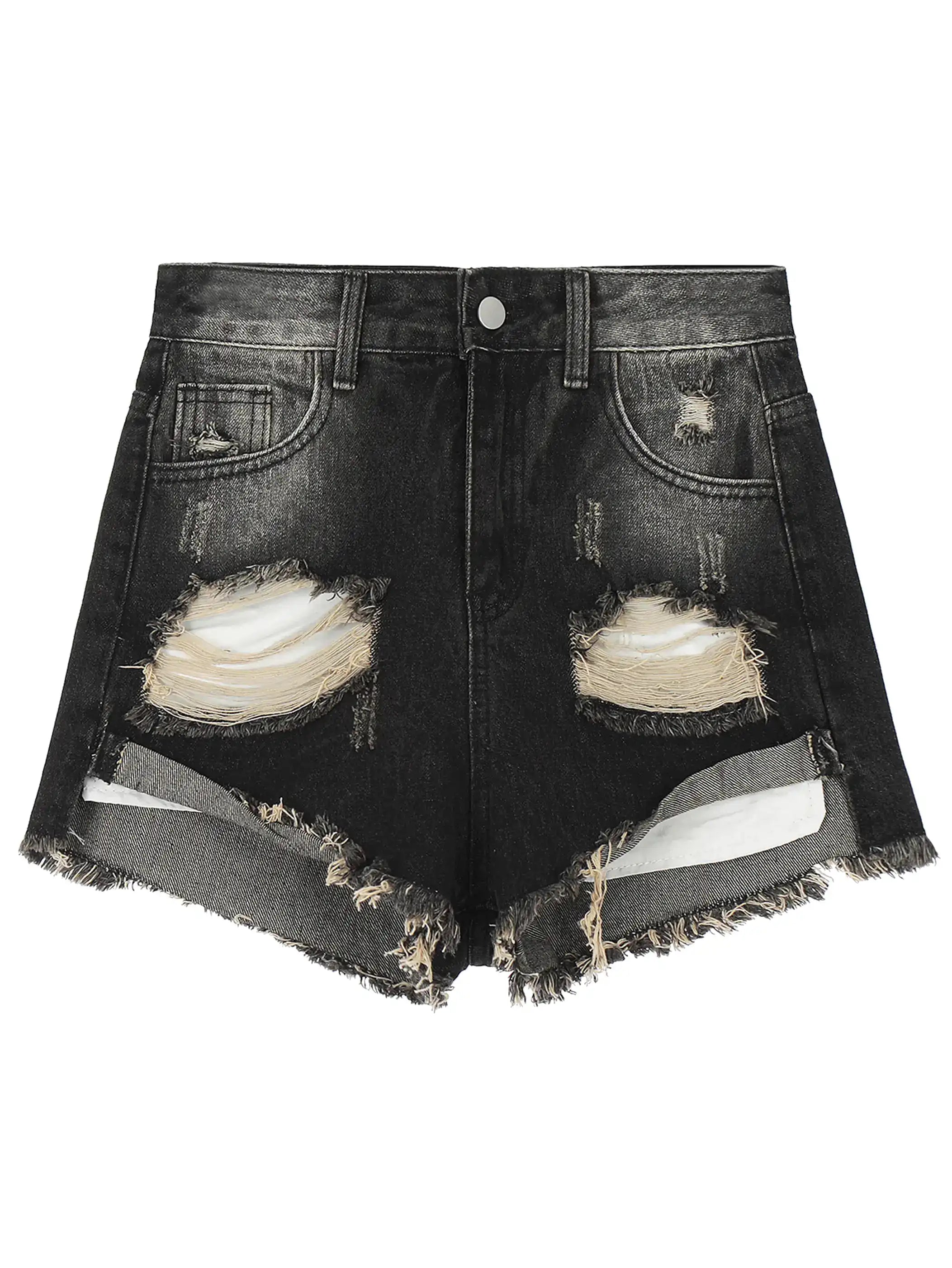 Rebel Ripped Shorts-S1095